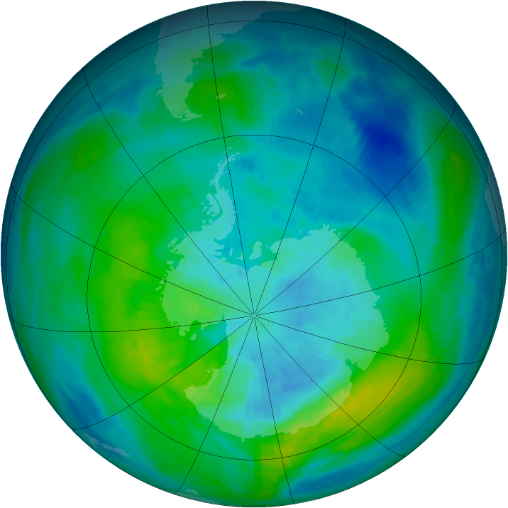 Antarctic ozone map for 23 March 1981